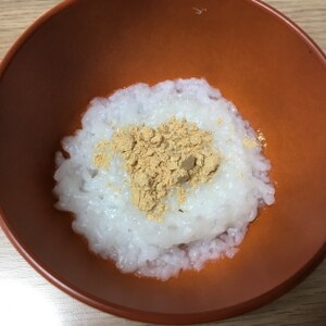 【離乳食後期】5倍粥のきなこがけ